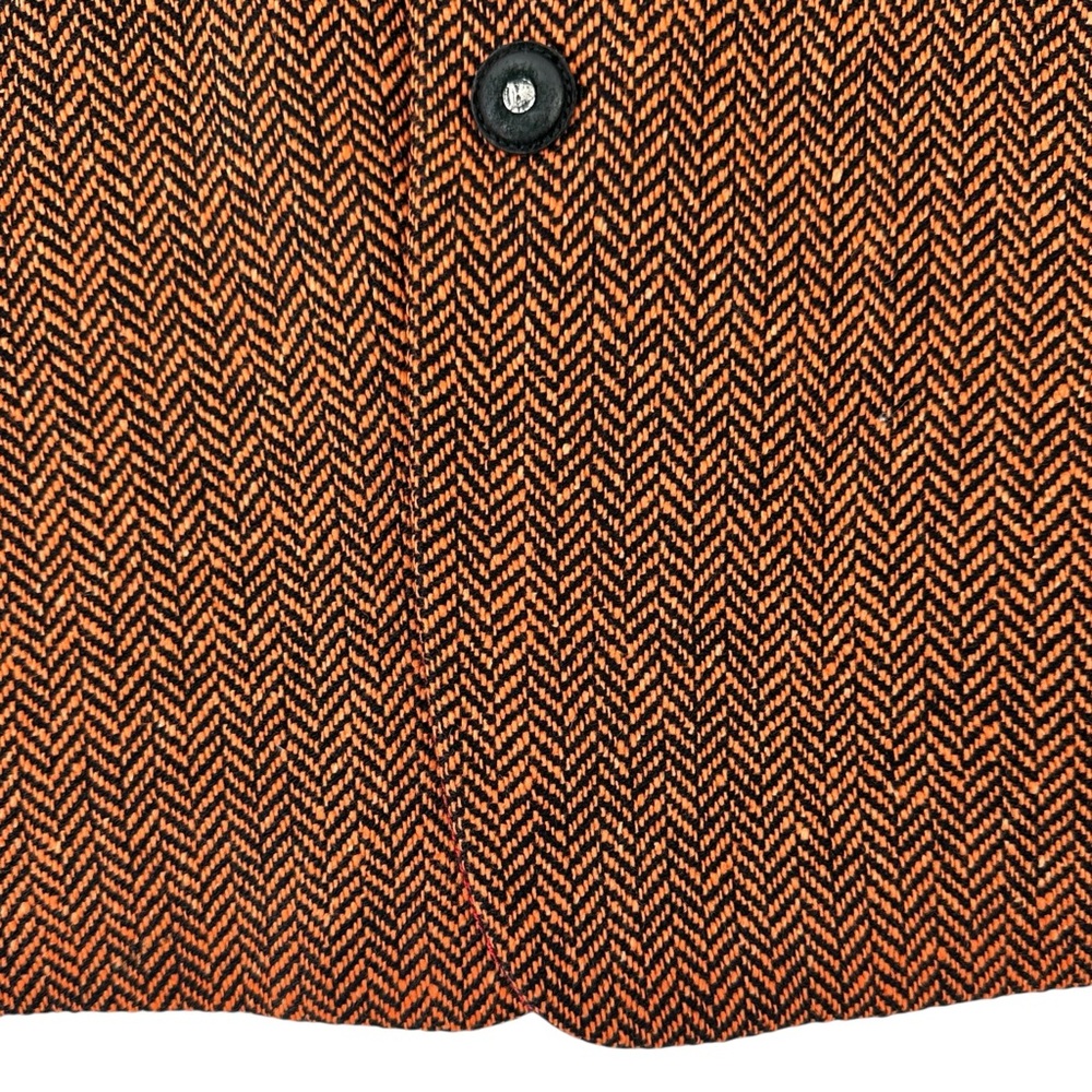 RARE Versace Istante Vintage Orange & Red Herringbone Blazer Jacket sz 54 - Picture 7 of 10